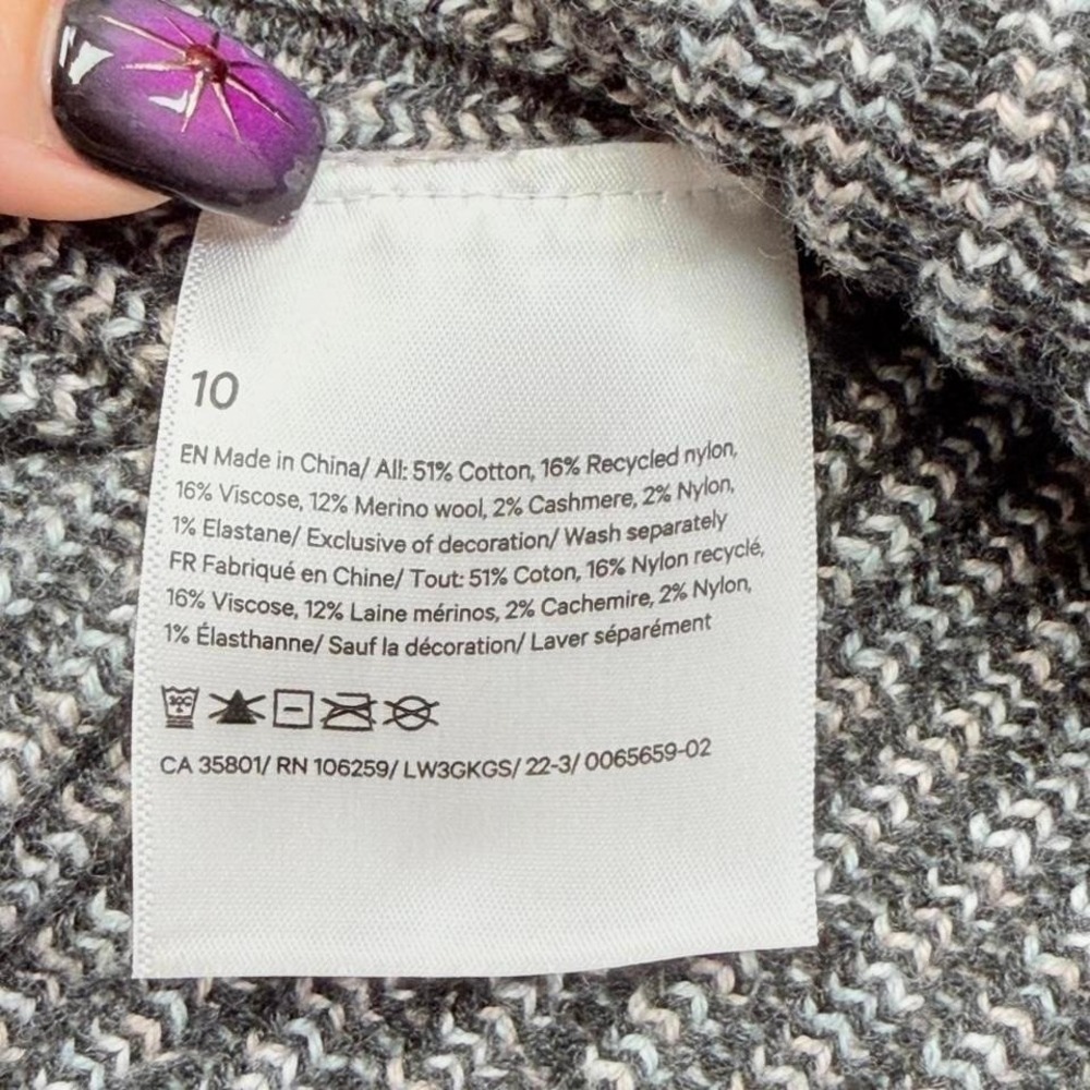 Lululemon Ribbed Mock Neck Sweater Merino Cashmere Knit Womens 10 - Picture 8 of 8